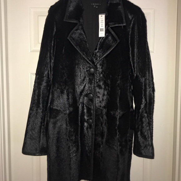 Theory Jackets & Blazers - Theory Real Black Pony Hair Tapered Silhouette